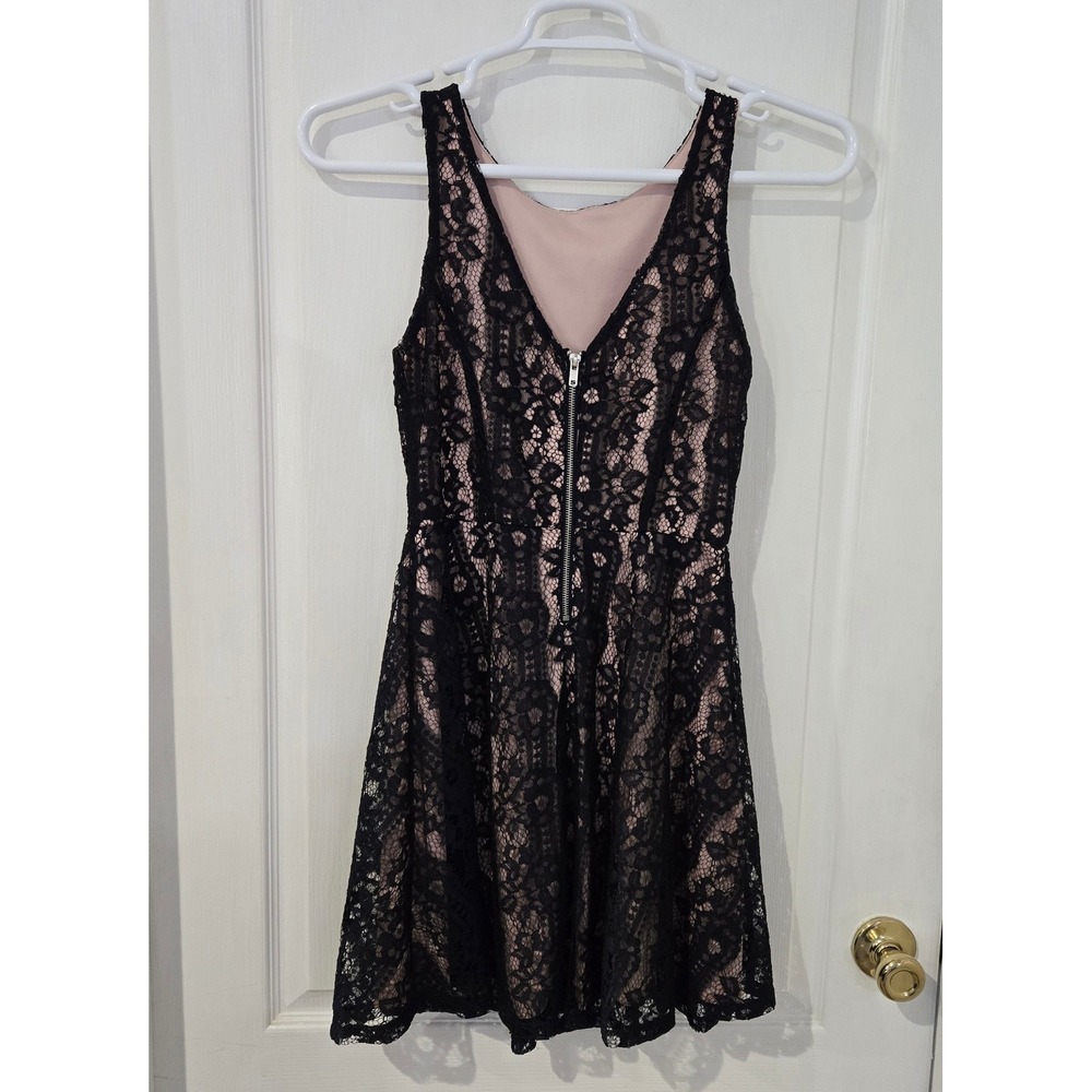Speechless Black Lace Fit and Flare Dress Womens Medium cocktail whimsy Goth